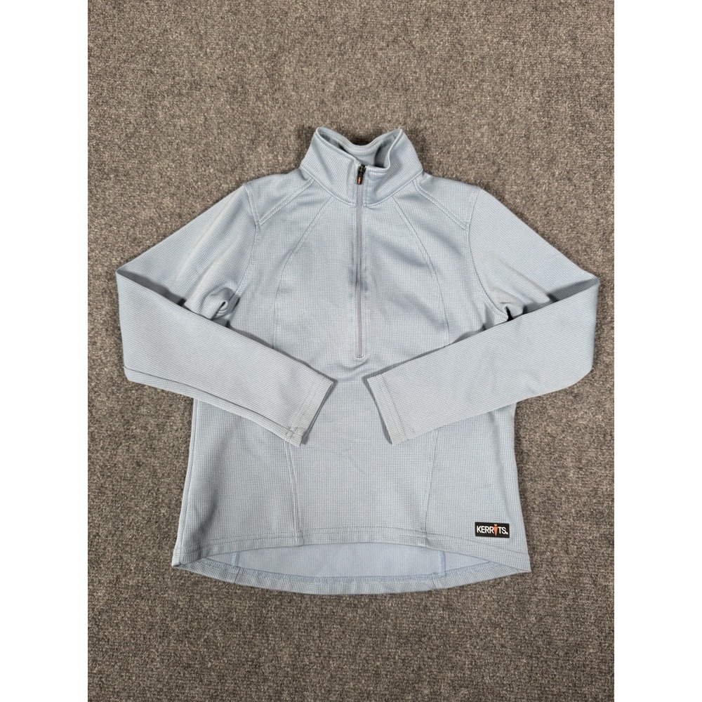Kerrits Riding Top Girls Small 1/4 Zip Blue Long‎ Sleeve Equestrian